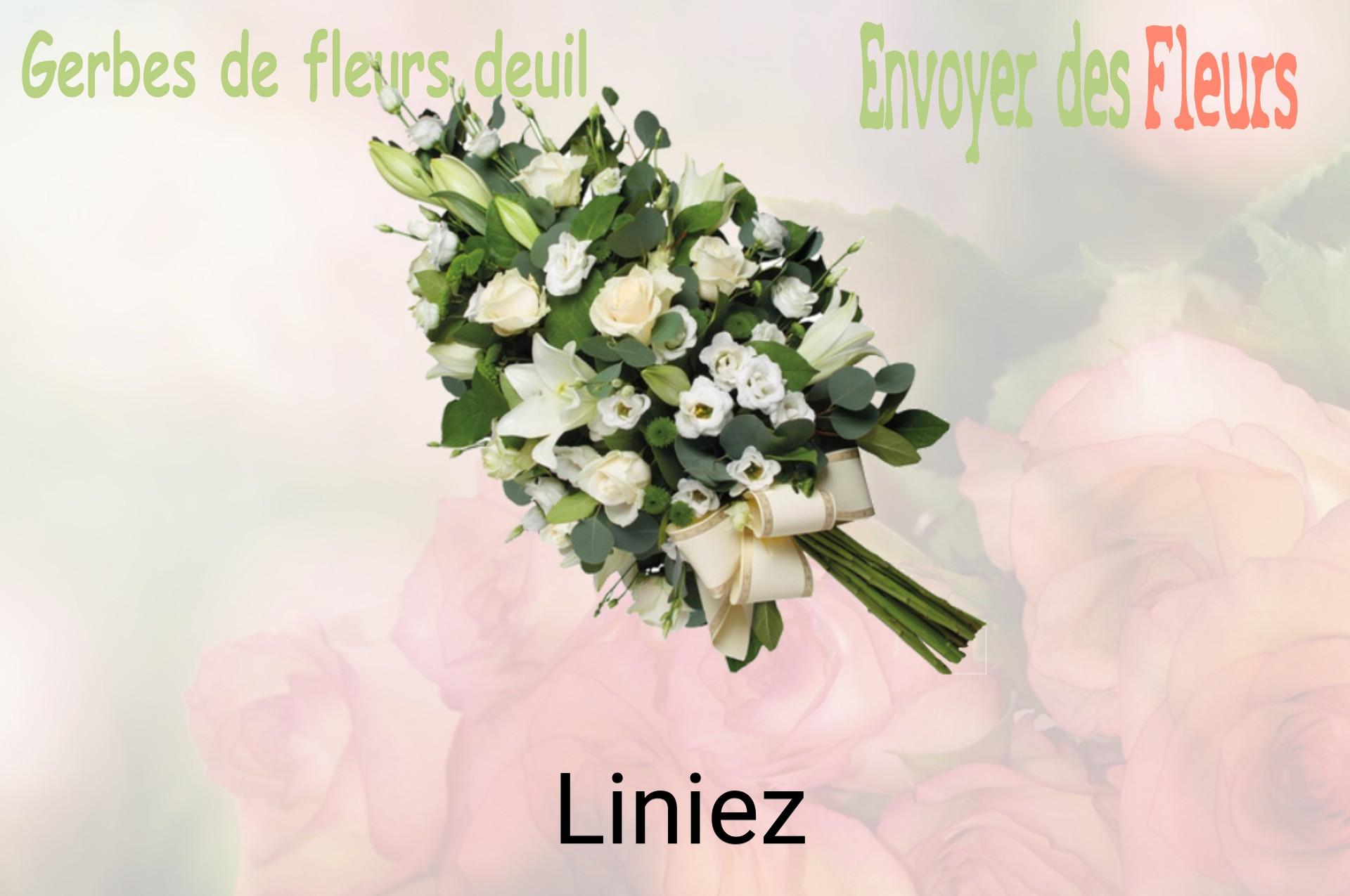 Gerbe de fleurs de deuil livrée à Liniez